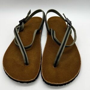 Earth Runners Men's Barefoot Athletic Sandals with Black & Green Strap Size 12